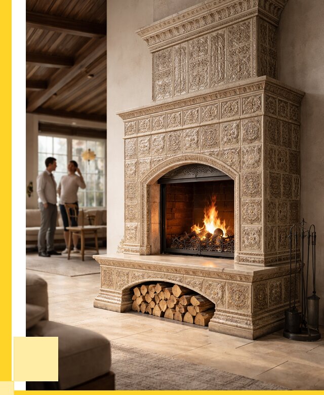 Купить изразцовый камин в Барнауле от 252900 р. | ЭриданБрн