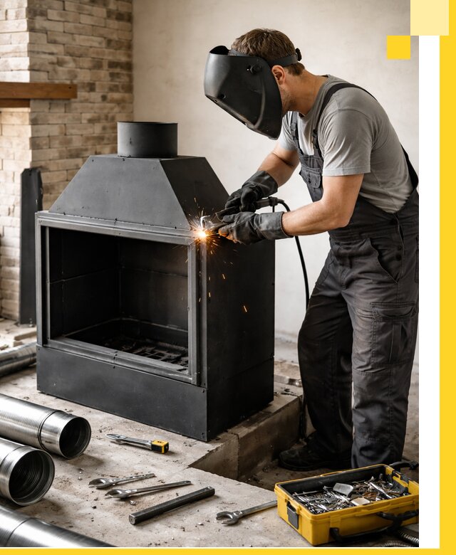 Продажа и установка металлических каминов в Барнауле под ключ