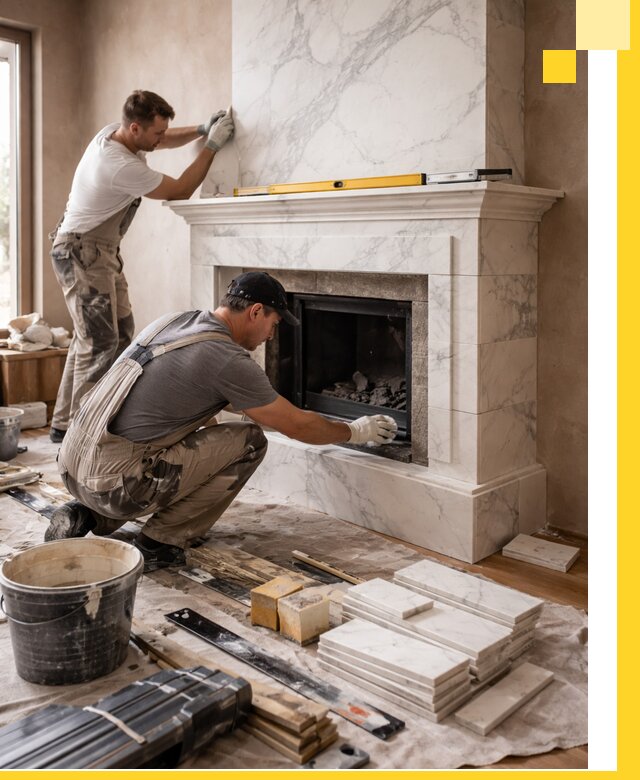 Отделка каминов в Барнауле качественные облицовочные работы