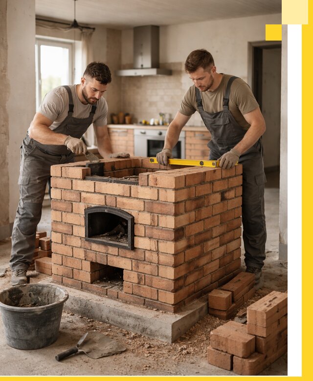 Установка и монтаж печей в частном доме в Барнауле под ключ