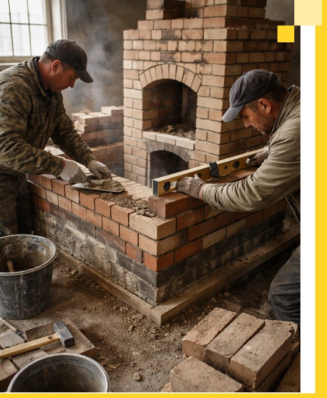 Изготовление и монтаж печей и каминов из кирпича в Барнауле