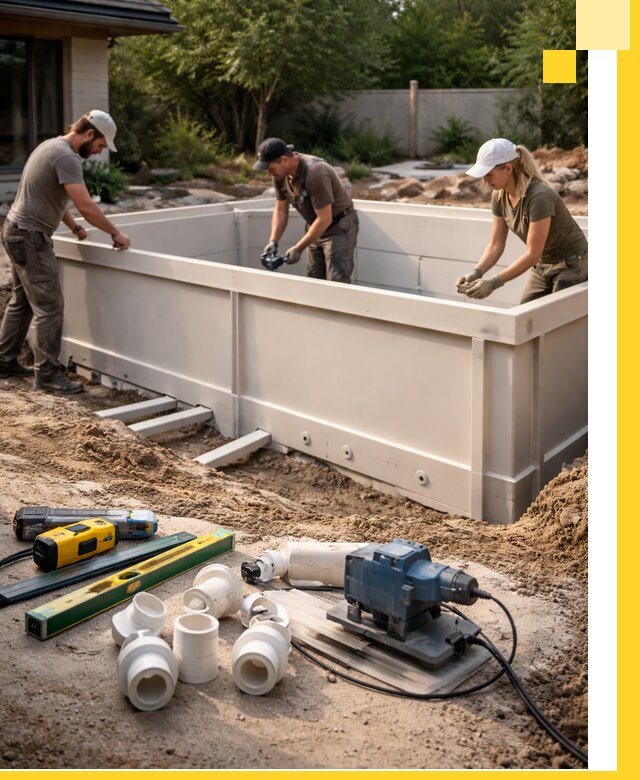 Установка полипропиленовых бассейнов под ключ в Барнауле