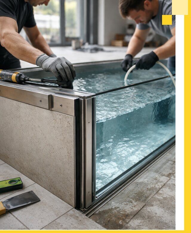 Проектирование и монтаж стеклянных бассейнов в Барнауле