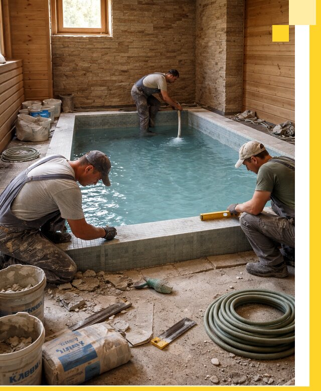 Проектирование и строительство бассейнов для бани в Барнауле