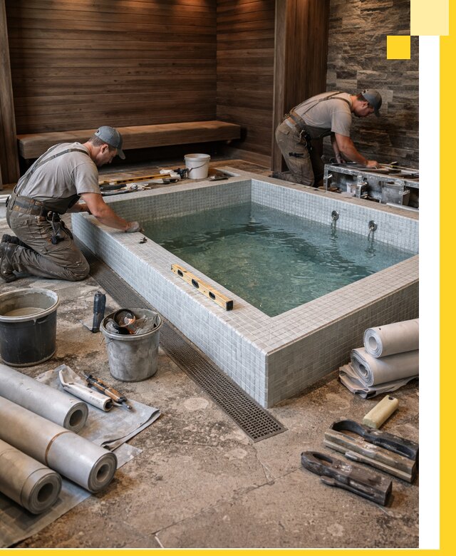 Установка и строительство бассейнов для сауны в Барнауле