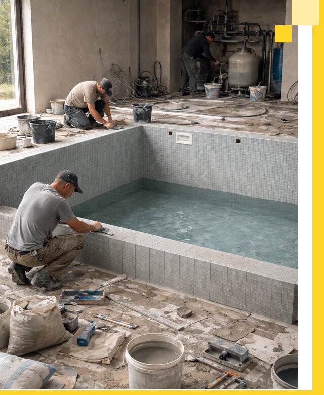 Строительство и монтаж бассейнов в помещении в Барнауле