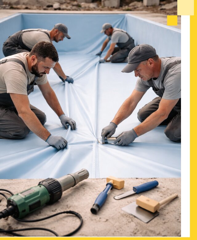 ПВХ пленка для бассейнов с монтажом и гарантией в Барнауле