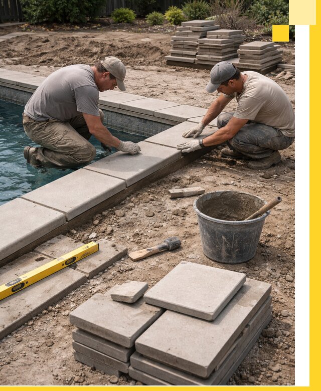 Установка и изготовление копингового камня для бассейнов в Барнауле