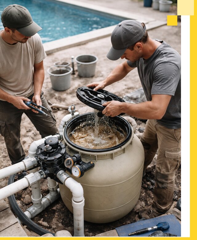 Установка и обслуживание песочных фильтров для бассейнов в Барнауле