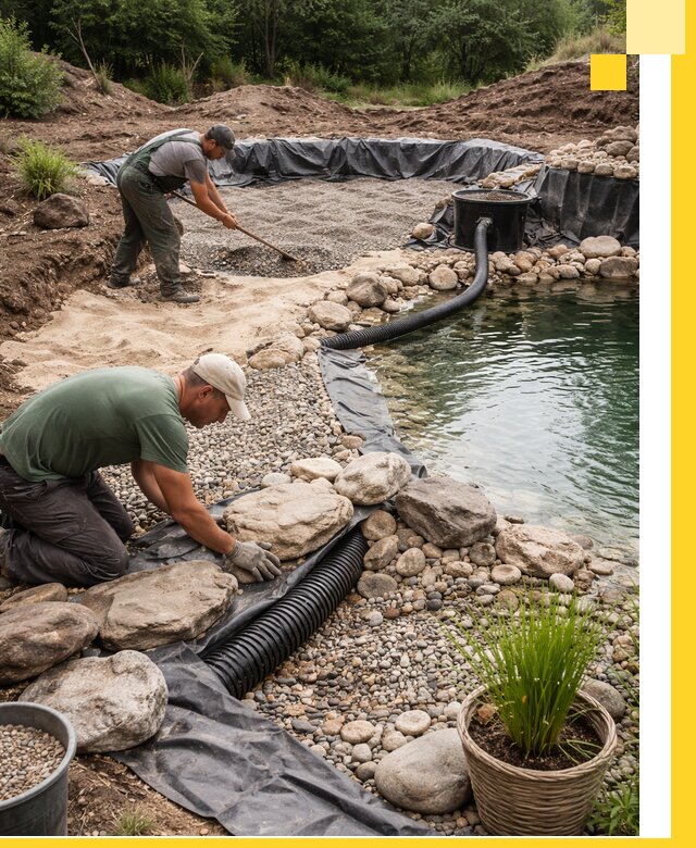 Строительство природных бассейнов и озер в Барнауле под ключ
