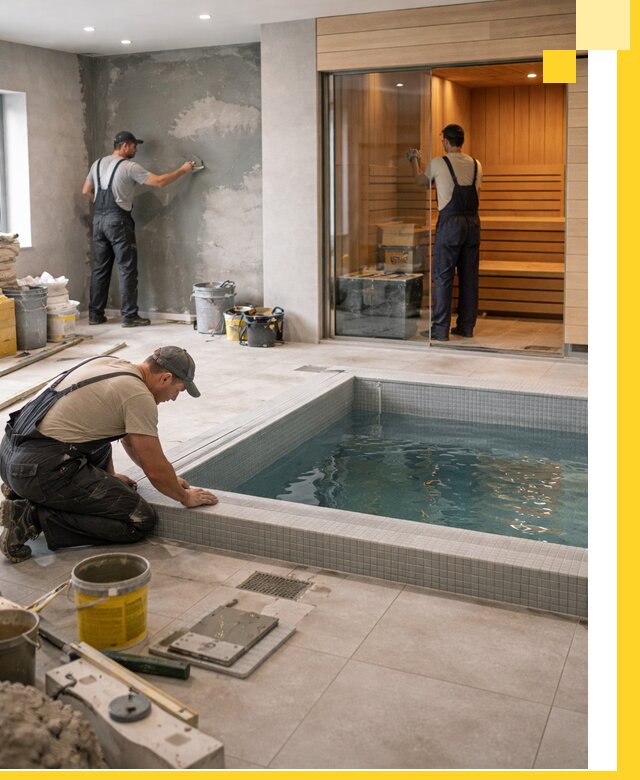 Проектирование и строительство сауны с бассейном в Барнауле