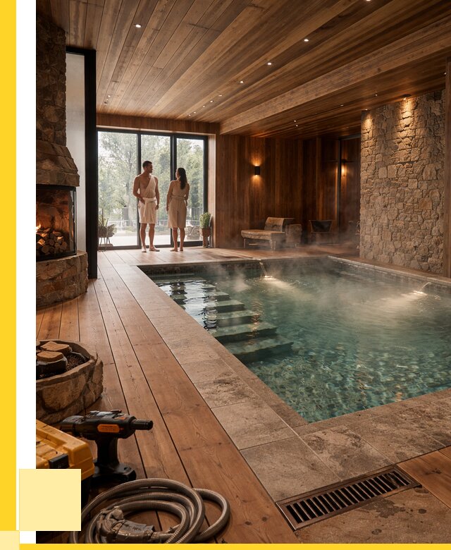 Проекты бань с бассейном под ключ в Барнауле от 75870 р., ЭриданБрн