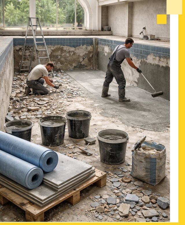 Реконструкция бассейнов в Барнауле: ремонт, гидроизоляция