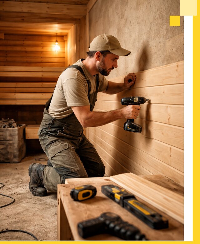 Профессиональная внутренняя отделка бани в Барнауле под ключ