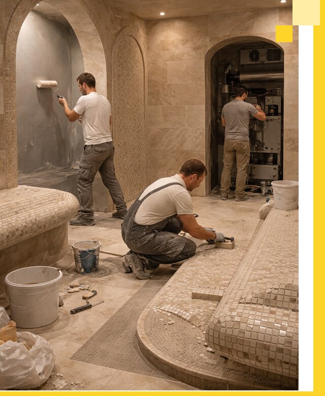 Строительство бани с хамамом и бассейном под ключ в Барнауле