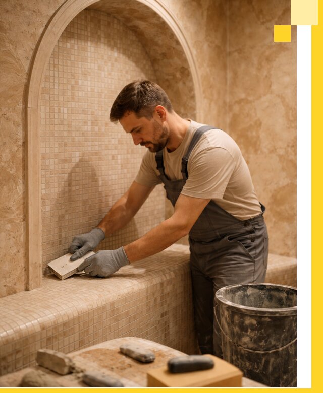 Профессиональная отделка хамамов с мозаикой под ключ в Барнауле