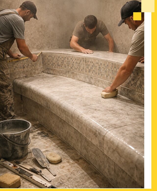 Изготовление и установка сидений для хамама в Барнауле